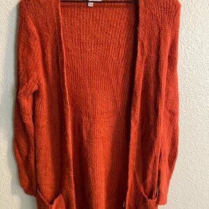 Women's burnt orange Cardigan sweater